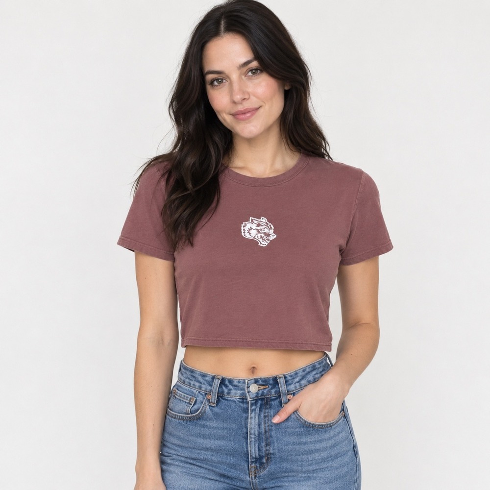 Darc Sport She Wolves Crop Tee Performance Stretch Mauve Womens Medium